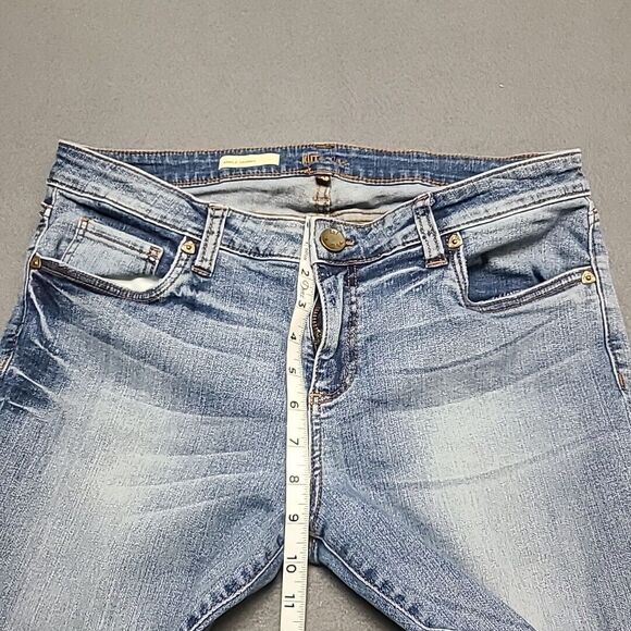 Kut From The Kloth Womens Jeans 14 Petite Ankle Skinny Blue Faded Distressed Hem - Picture 3 of 9